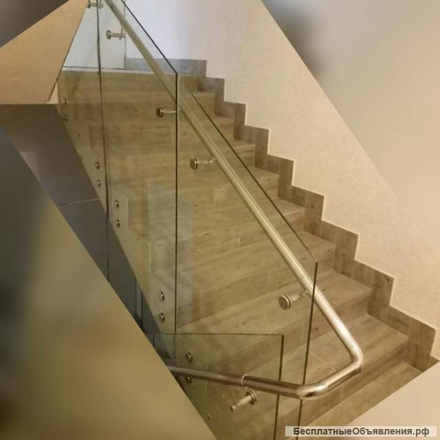 Стеклянные и цельностеклянные ограждения для лестниц, балконов, атриумов, парапетов