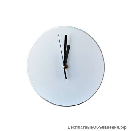 Часы стеклянные НАСТЕННЫЕ с механизмом для сублимации. КРУГ (d=18 cm).