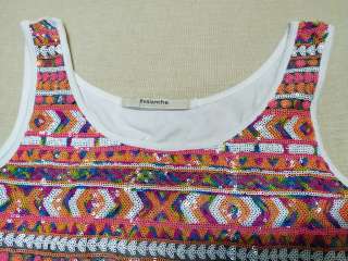 Майка с вышивкой пайетками в полоску