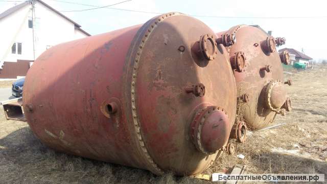 Вертикальные гуммированные аппараты с эллиптическими днищем и крышкой б/у, объемом 1-16 м3, типа ВЭЭ