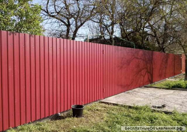 Установка заборов из профлиста