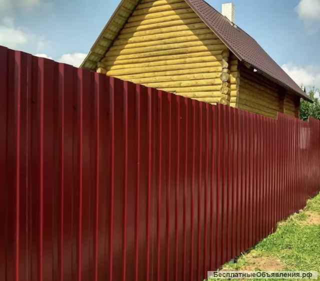 Установка заборов из профлиста