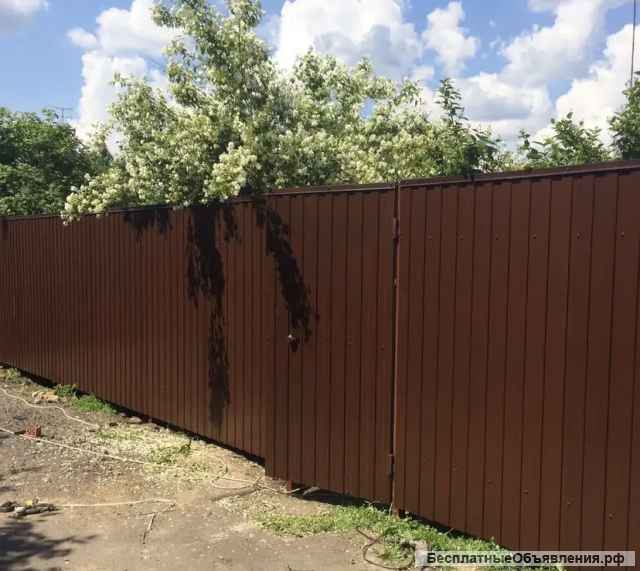 Установка заборов из профлиста