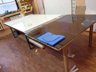 Металлический стол для мастерской макетный, прочный, большой