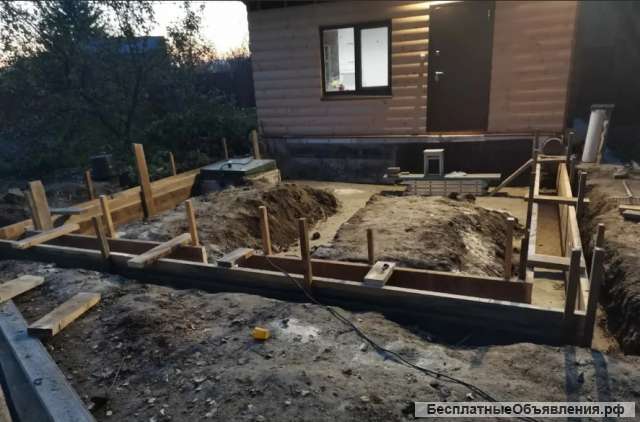 Фундамент. Столбы, площадки, дорожки
