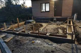 Фундамент. Столбы, площадки, дорожки