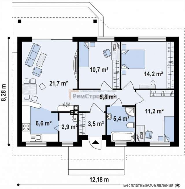 Какркасны дом 85м2