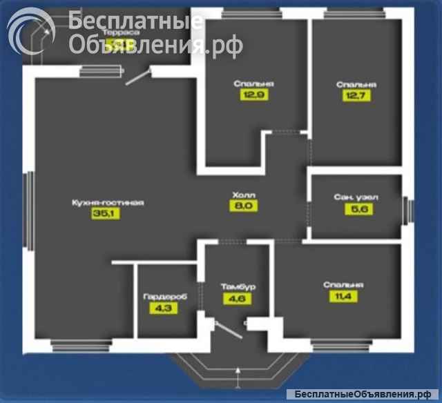 Дом 90 м2 4 сот Знаменский