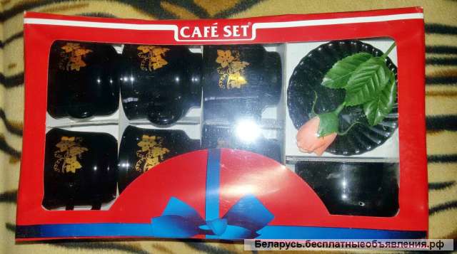 Сервиз чайный (кофейный)-6шт (чашки + блюдца + сахарница), новый