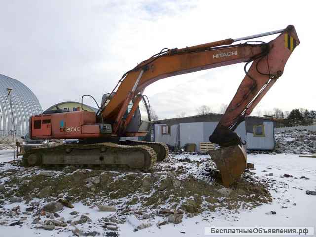 Гусеничный экскаватор HITACHI 200, линии, 2 ковша