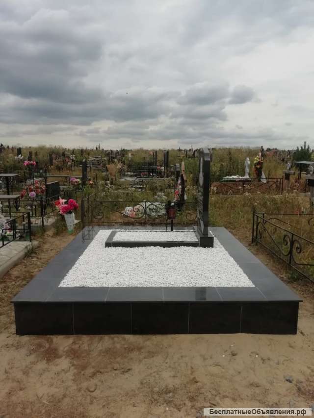 Памятники и надгробия. Установка. Укладка плитки.