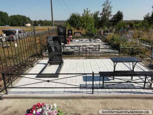 Памятники и надгробия. Установка. Укладка плитки.