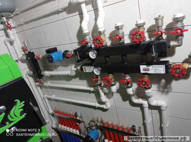 Монтаж отопления, водоснабжения, тëплый пол, обустройство скважины