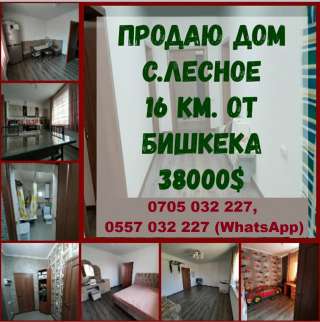 Дом с.Лесное. От г. Бишкек 16км в сторону аэропорта Манас.