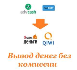 Вывод денег без комиссии с AdvCash и Payeer на ЮMoney (Яндекс деньги), Qiwi