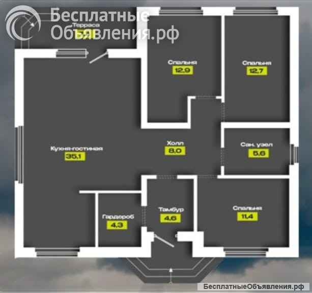 Дом 100м2 4 сот Знаменский