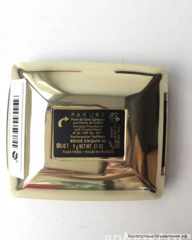 Пудра новая Guerlain Parure оригинал цвет тон светлый 2 чехол черный замша коробок зеркало косметика