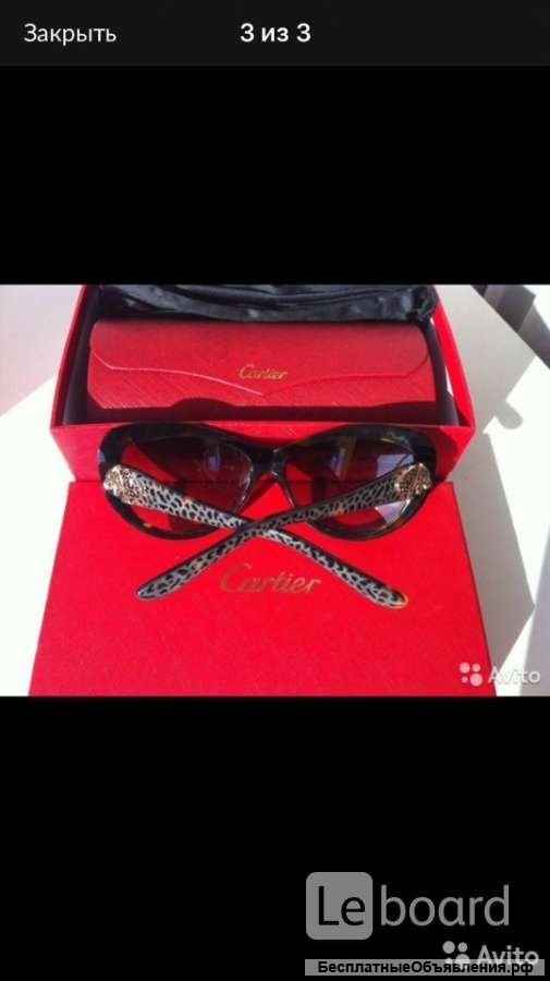 Очки женские новые Cartier копия люкс цвет коричневый болотный леопард золото металл принт аксессуар