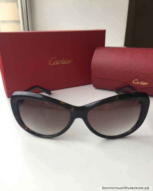 Очки женские новые Cartier копия люкс цвет коричневый болотный леопард золото металл принт аксессуар