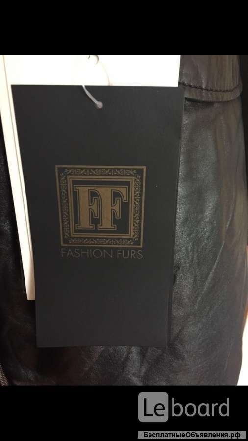 Пуховик куртка новая Fashion Furs Италия 44 46 S M кожа черный мех чернобурка капюшон парка кожаная