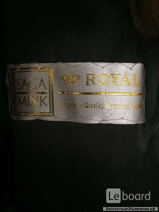 Шуба норка Luini Греция 46 М капюшон соболь блёкнущий лама 116 см длина миди стразы Сваровски крючки