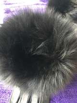 Перчатки новые женские Versace Италия кожа черные мех лиса песец кожаные высокие длинные аксессуары