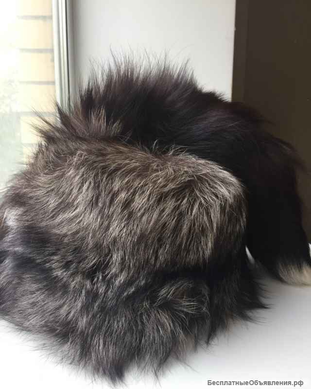 Шапка женская новая мех чернобурка хвост зима меховая аксессуары зимние верхняя одежда топ мода купи