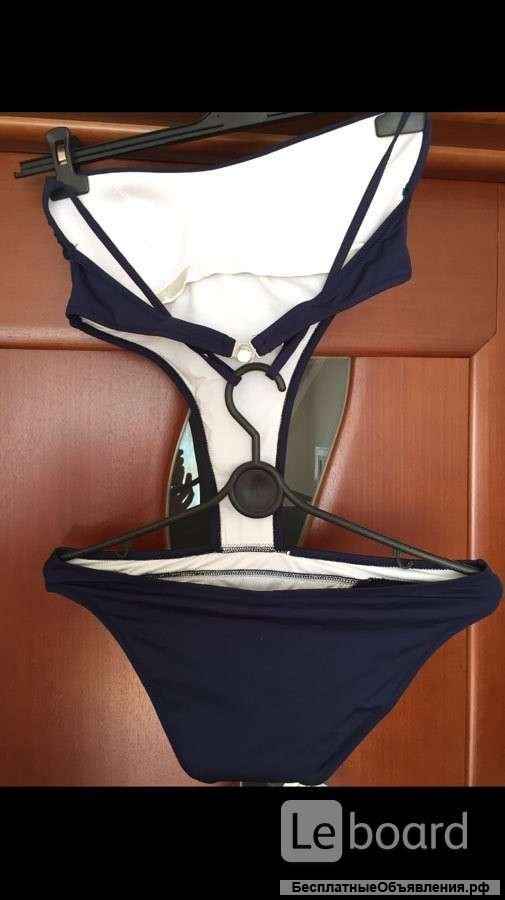 Купальник слитный новый Amarea Италия 46 M сдельный синий пайетки паетци сердце серебро принт вышиты