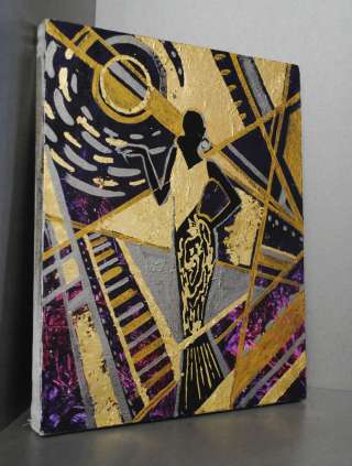 Картина на холсте с золотой поталью