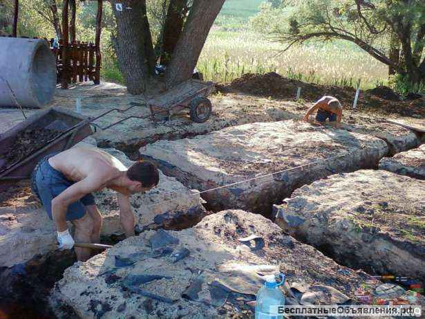 Земляные работы. Копка земли вручную. Выравнивание участка