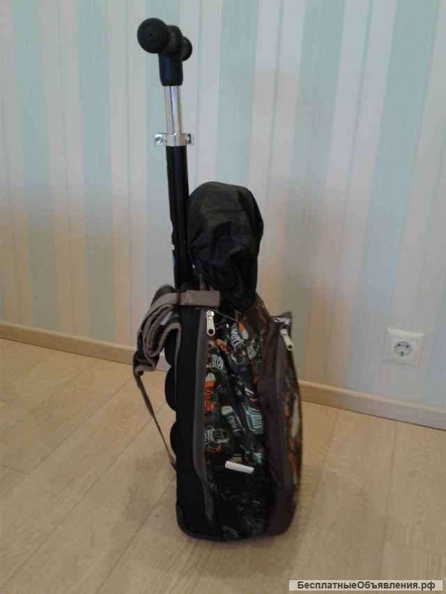 Самокат трехколесный с рюкзаком детский