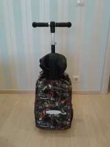 Самокат трехколесный с рюкзаком детский