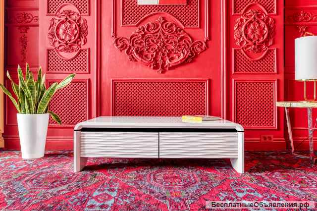 Журнальный стол белый 3D-MODO Paoli (с ящиками)