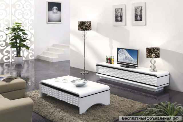 Журнальный стол белый 3D-MODO Paoli (с ящиками)