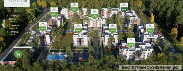 2-х комнатную квартирув ЖК Шуберкое