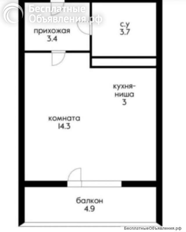 Студия 30 м2 ЖК Ракурс
