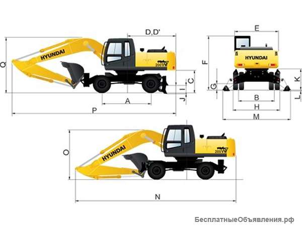 Услуги экскаватора hyundai r180