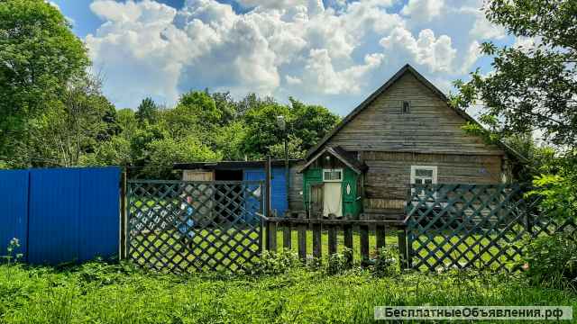 Крепкий домик с баней в хуторного типа деревушке под Псковом