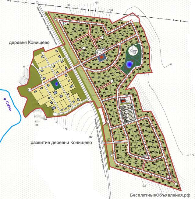 Земельный массив 43 ГА для жилищного строительства. Земли населённых пунктов. ИЖС.