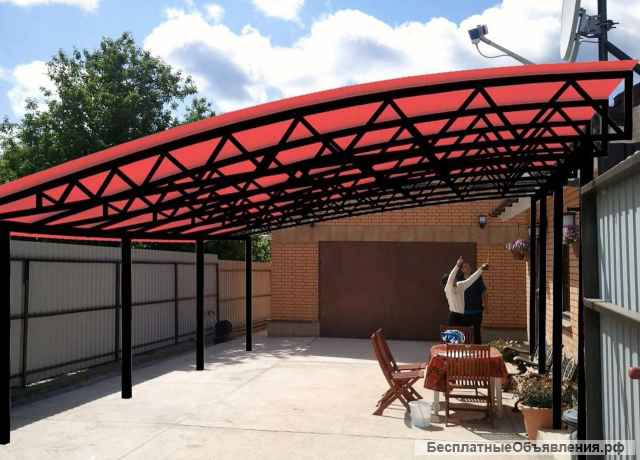 Нaвecы из поликарбоната, бeceдки, тeppacы