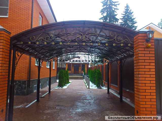 Нaвecы из поликарбоната, бeceдки, тeppacы