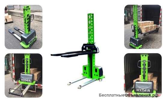 Штабелер полуавтомат, сам загрузит себя в фургон