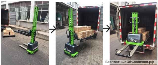 Штабелер полуавтомат, сам загрузит себя в фургон