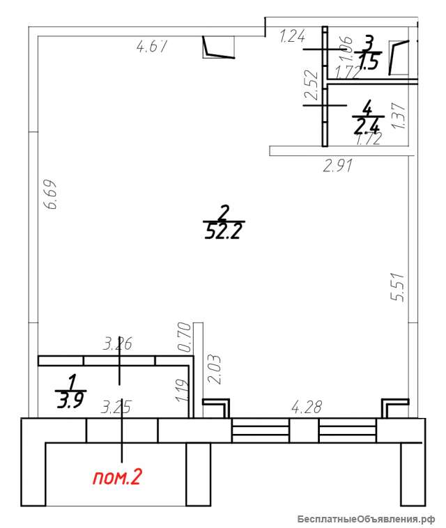 Офисное помещение с отделкой г.Видное.