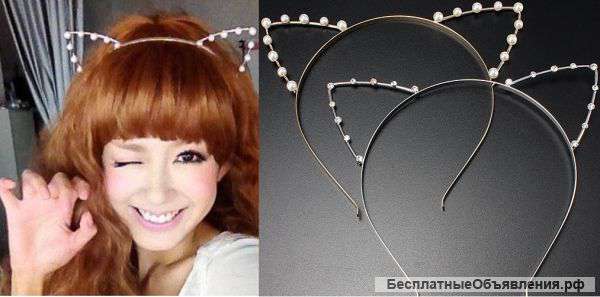 Стильный ободок Кошачьи ушки для фотосессий