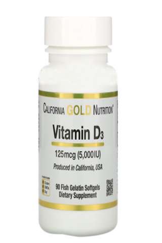 Витамины (Витамин D3, 125 мкг 5000 МЕ, 90 рыбно-желатиновых мягких таблеток)