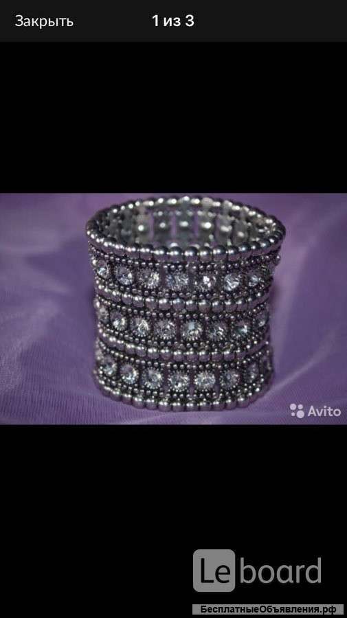 Браслет бижутерия на руку стразы сваровски swarovski кристаллы камни белые металл под серебро белое