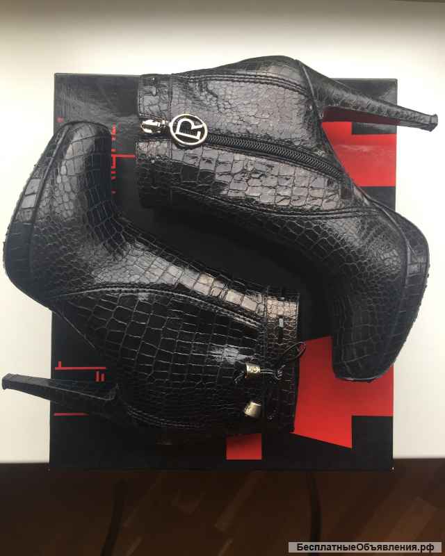 Ботинки left&rite италия 39 размер кожа черные платформа каблук 10 ботильоны женские внутри кожаные