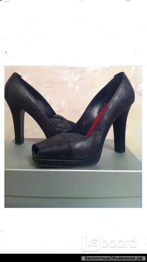 Туфли gianmarco lorenzi италия 39 размер кожа черные платформа 1см каблук 10 шпилька женские кожаные