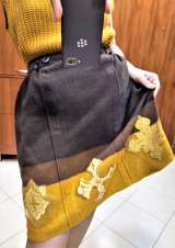Max Mara Италия юбка шерсть вышивка подкладка